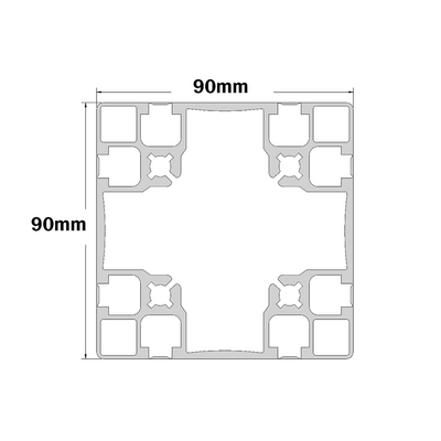 10-9090S4-0-12IN MODULAR SOLUTIONS EXTRUDED PROFILE 90MMX 90MM SMOOTH SIDES TEAR AWAY, CUT TO THE LENGTH OF 12 INCH